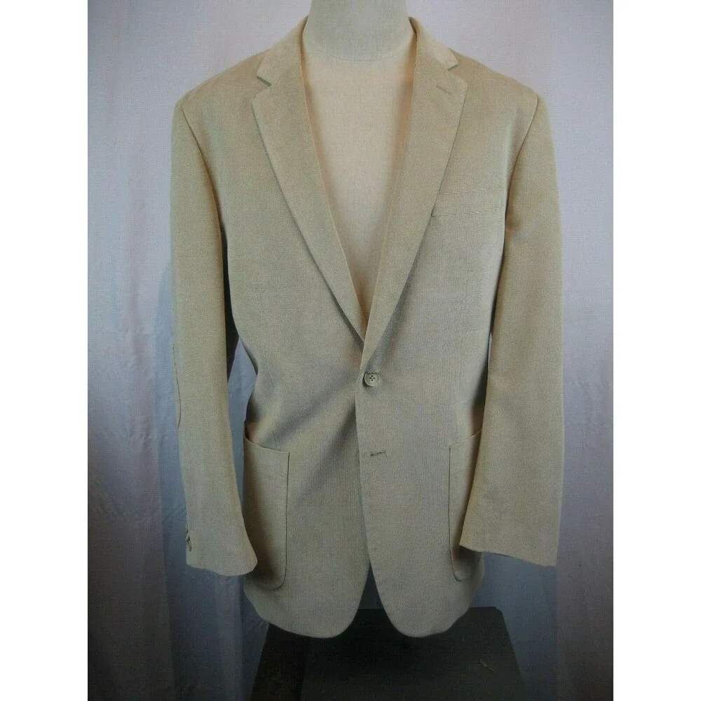 Mens Judson Wade Tan Pinpoint Polyester/Nylon  Blazer sz 46L